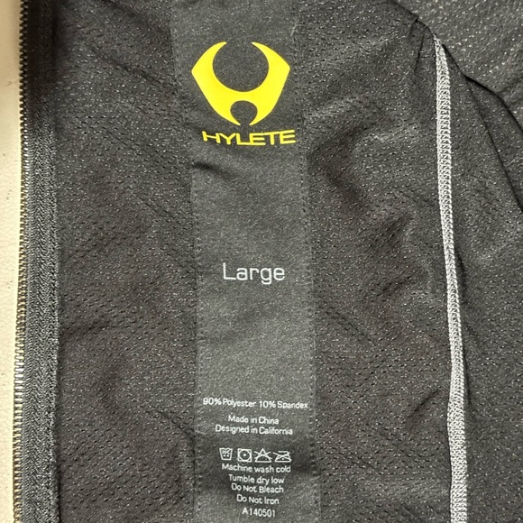 Hylete Men's Athletic Lightweight Black Zip Jacket Size Large Mesh Back Panel - Picture 4 of 4